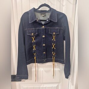 Connection Navy Jean Jacket with Mustard Laces